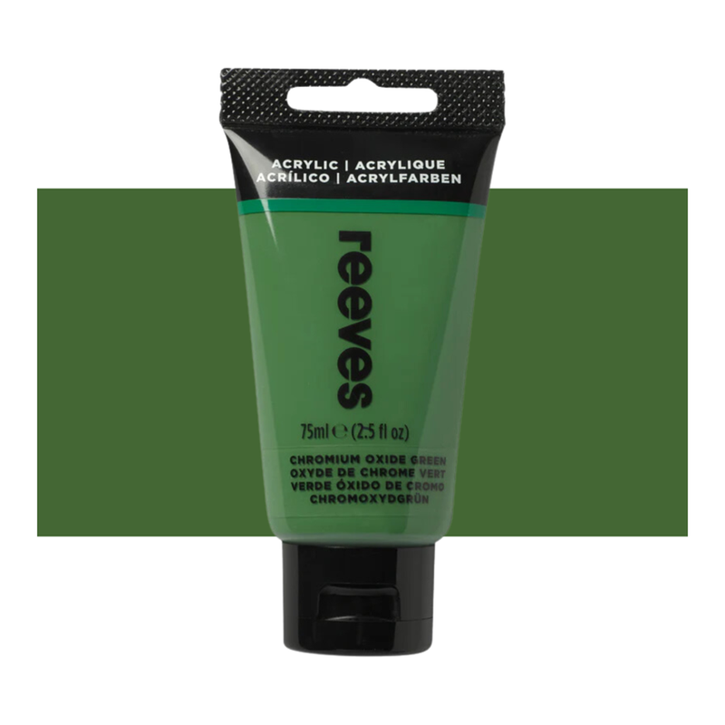 Reeves Fine Artists' Acrylic Paints 75ml - Choose Your Colour OXIDE CHROMIUM GREEN_1