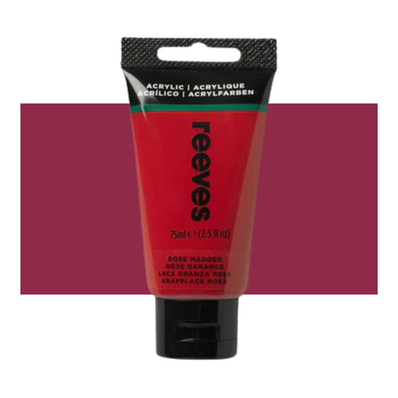 Reeves Fine Artists' Acrylic Paints 75ml - Choose Your Colour ROSE MADDER_1