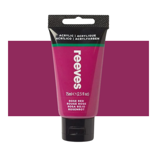 Reeves Fine Artists' Acrylic Paints 75ml - Choose Your Colour ROSE RED_1