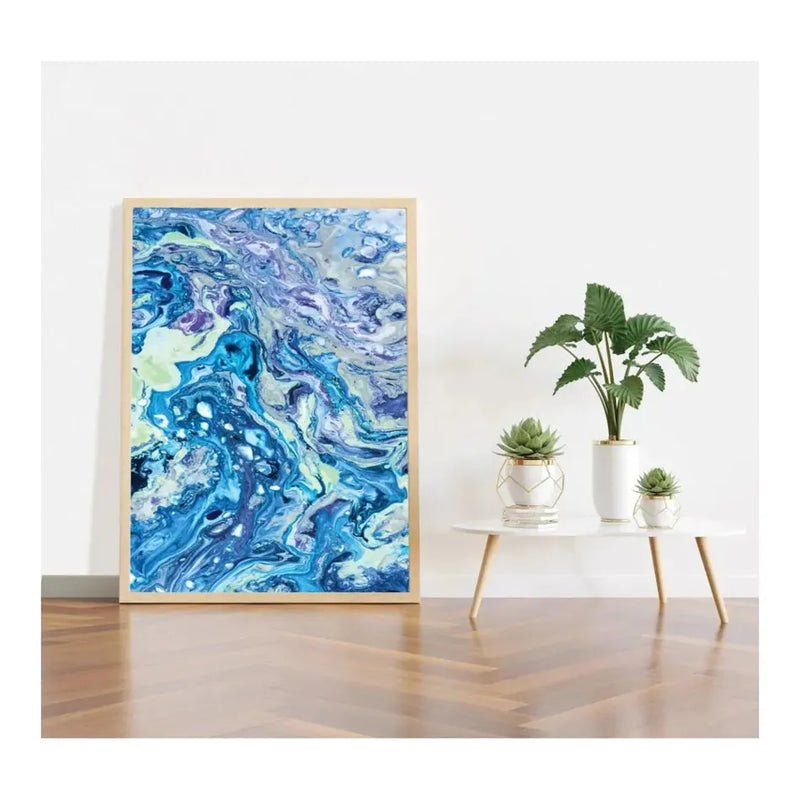 Reeves Pre Mixed Acrylic Pouring Paints Set of 4 Ocean, 100ml Each_2
