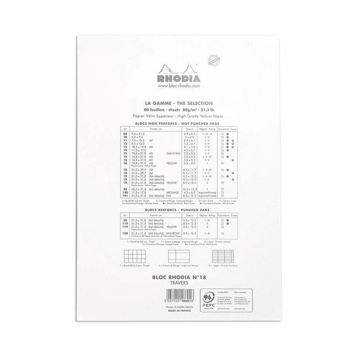 Rhodia Bloc Pad No. 18 A4 Lined White C18601C_3