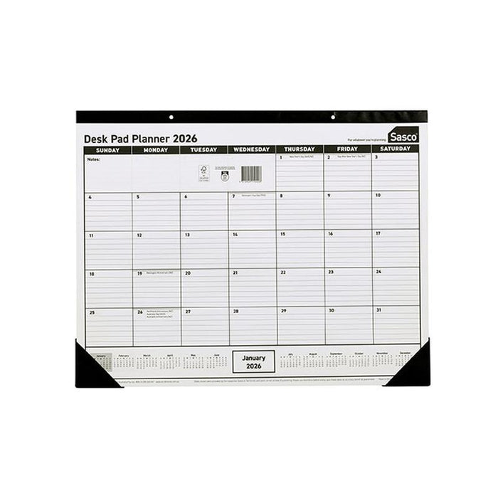 Sasco 2026 Desk Pad Planner 430 X 555Mm Black/White 1055026_1