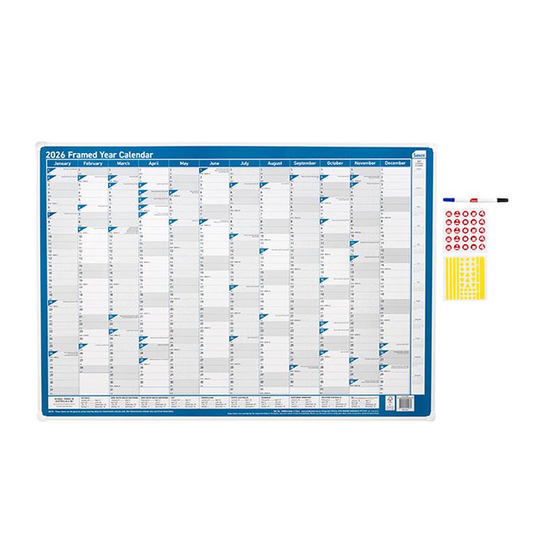 Sasco 2026 Framed Year Planner 700 X 1000Mm Blue 1058826_1