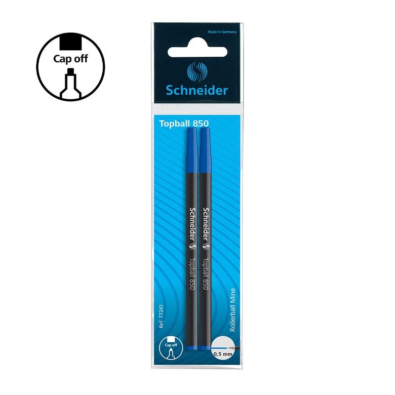 Schneider Pen Refill Rollerball 850 0.5mm Blue 2 pieces (Fits Topball 811) S77241_1