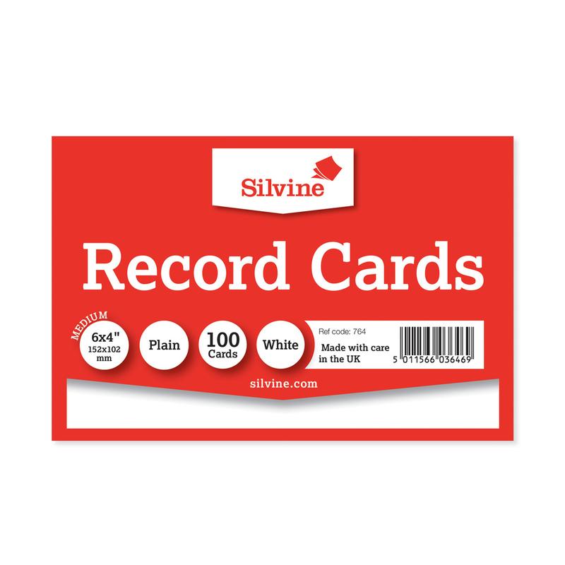 Silvine Record Cards 6x4 Plain SILVINE764_1