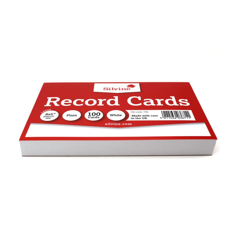 Silvine Record Cards 8x5 Plain SILVINE785_3