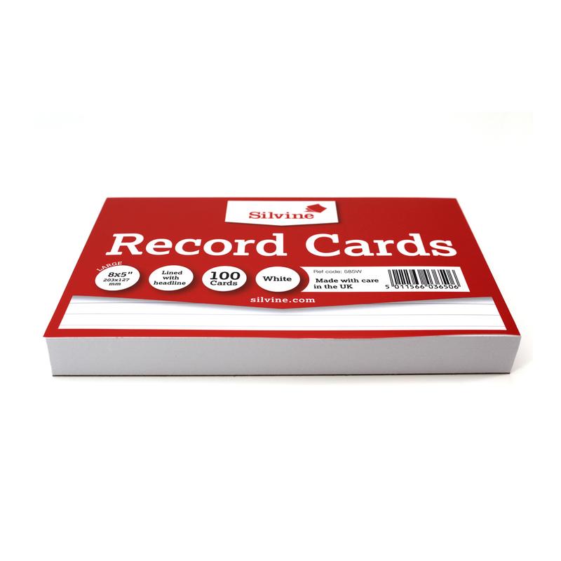 Silvine Record Cards 8x5 Ruled White 585W_5