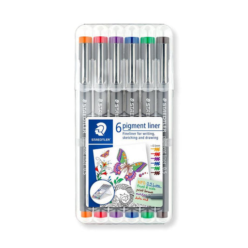 Staedtler 6 Pigment Liner in Assorted Colours 308_2