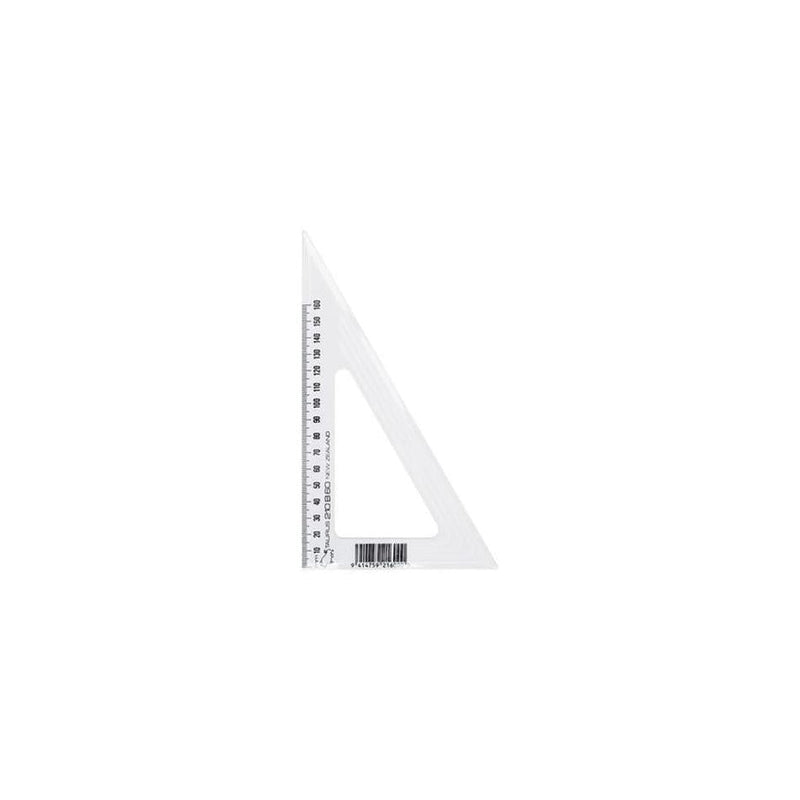 Taurus 21cm Bevelled Edge Set Square 60° - Clear Plastic_1