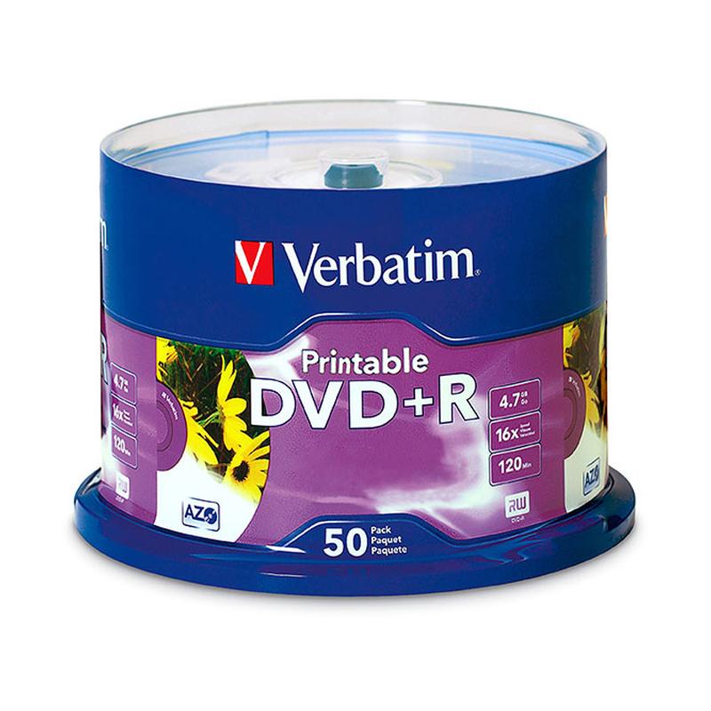 Verbatim Dvd Spindle 4.7Gb Dvd+R White Pack Of 50 95136_1