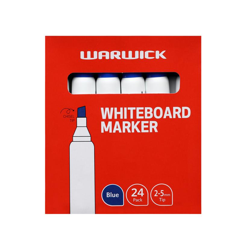 Warwick Whiteboard Marker Chisel Tip Blue Pack 24 11577832_1