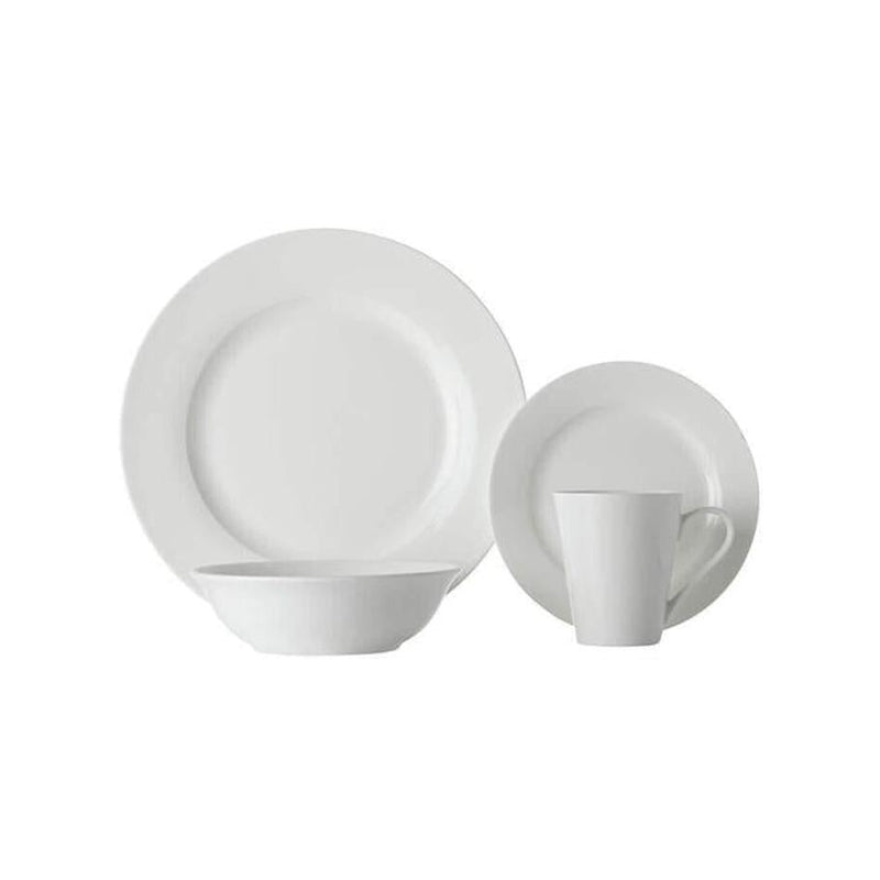White Basics Cosmopolitan Rim Dinner Set 16 Piece_1