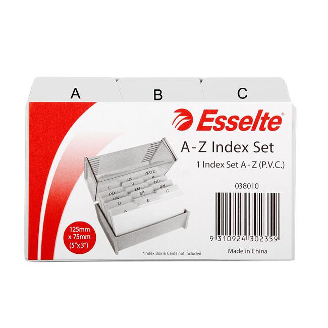 Esselte indices a-z pvc 127x76mm (5x3) grey
