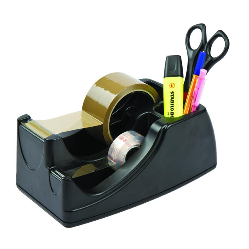 Marbig Professional 2 In 1 Heavy Duty Tape Dispenser Black