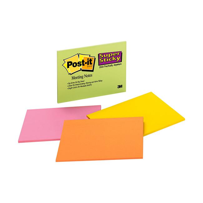 Post-it Super Sticky Lined Notes 660-SS 101x152mm Assorted Pad