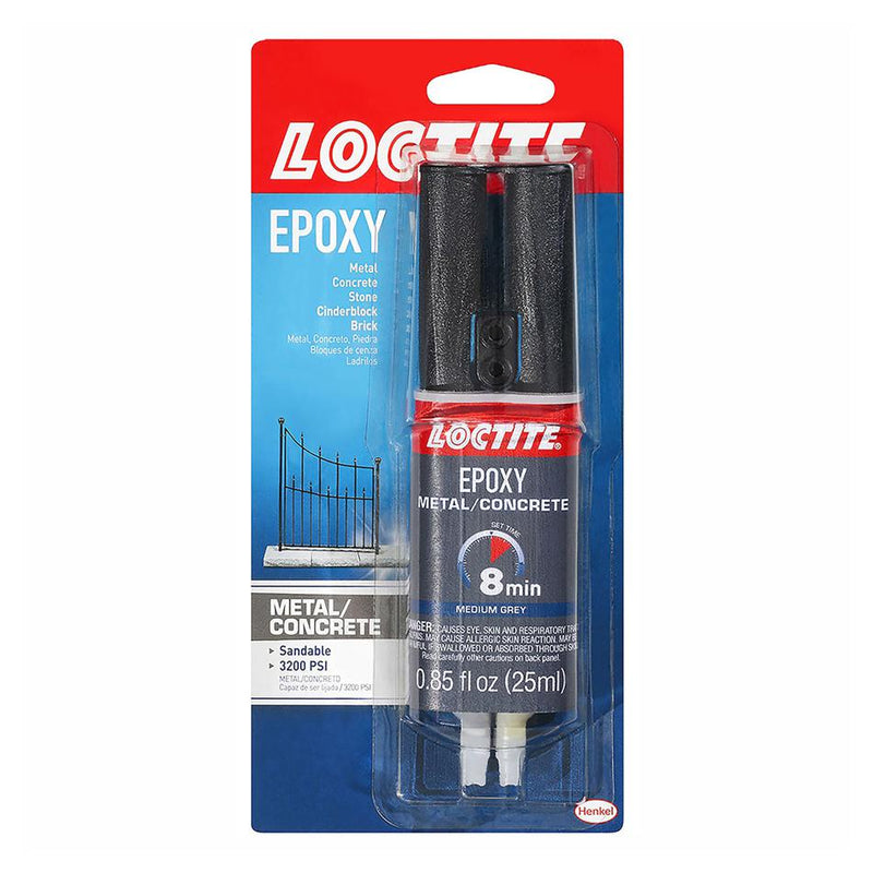 Loctite Metal Concrete Epoxy 25ml, Metallic Gray Finish