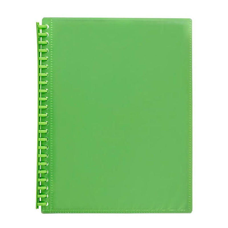 Marbig Clearview Refillable Display Book 20 Pocket Translucent Lime