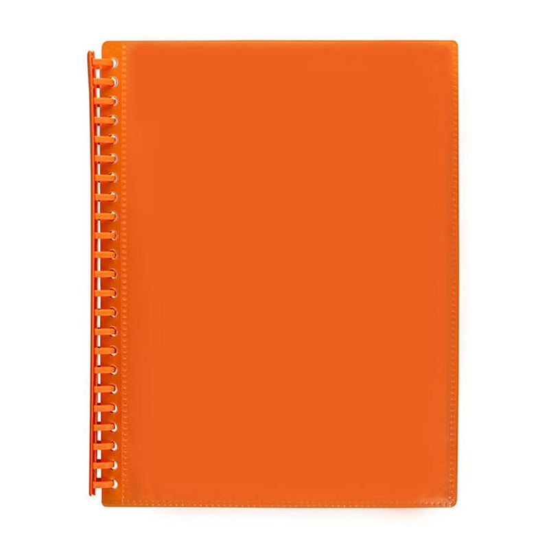 Marbig Clearview Refillable Display Book 20 Pocket Translucent Orange