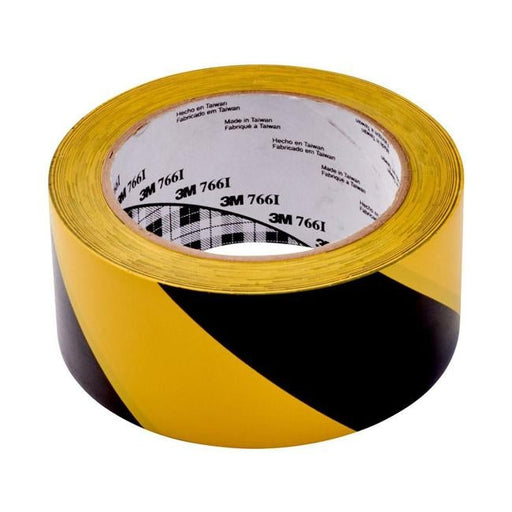 3M Vinyl Tape 766 50mm x 33m Yellow/Black-Officecentre