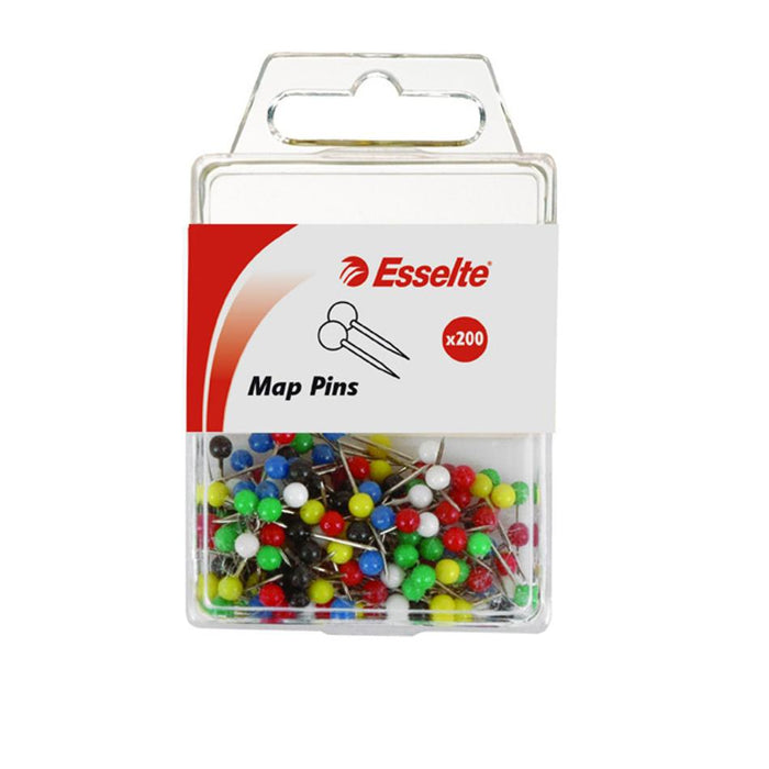 Esselte Pins Map Pk200 Assorted 45108