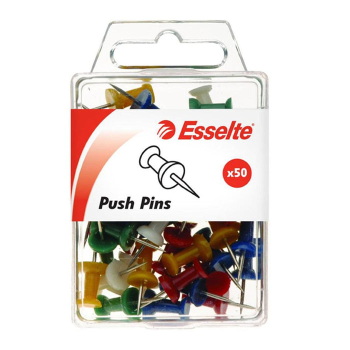 Esselte Push Pins Assorted Pk50 45110