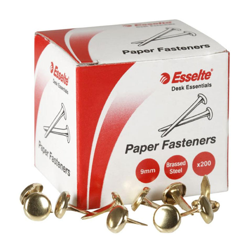 Esselte Paper Fastener Steel 9Mm Bx200 Brass 48553