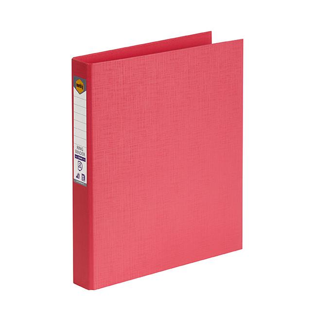 Marbig ring binder a4 25mm 2d pe coral