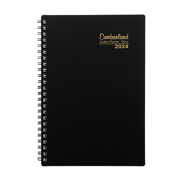 Cumberland 2024 Student Diary A5 Week To View Black 57SDBK24