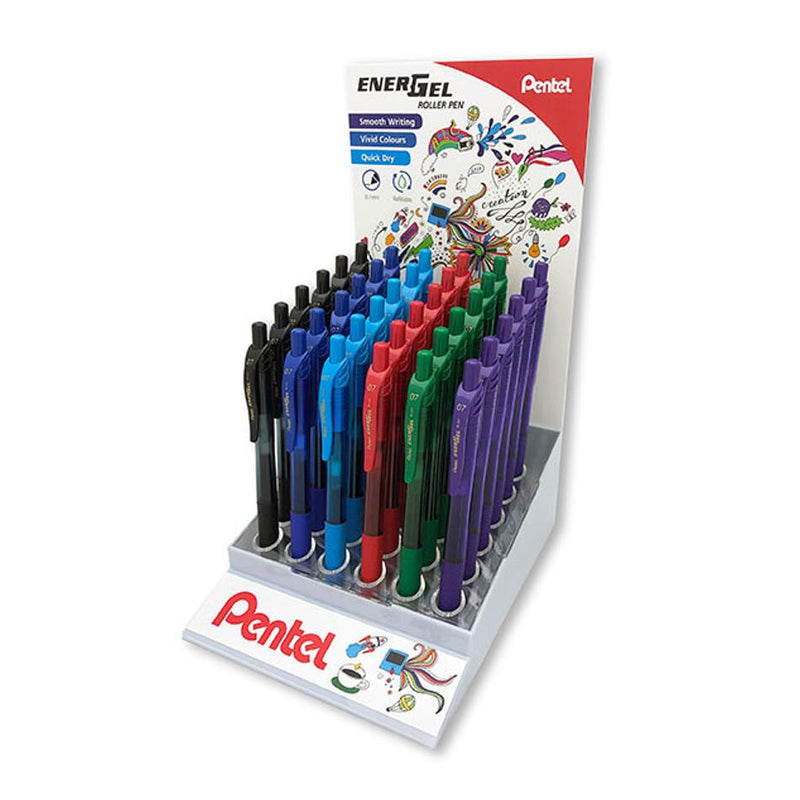 Pentel Energel Gel Pen Bl107 Basic Colours 36/Display BL107BASIC-DP