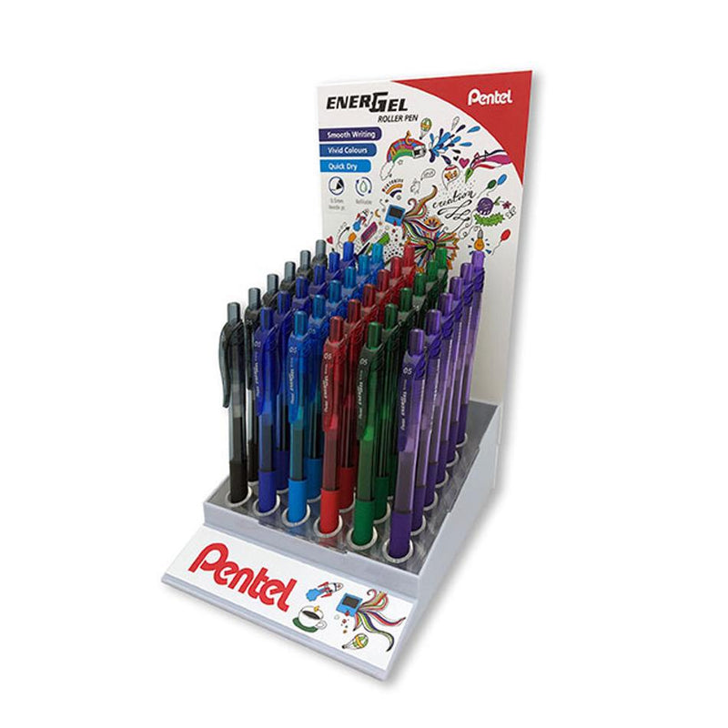 Pentel Energel Gel Pen Bln105 Basic Colours 36/Display BLN105BASIC-DP
