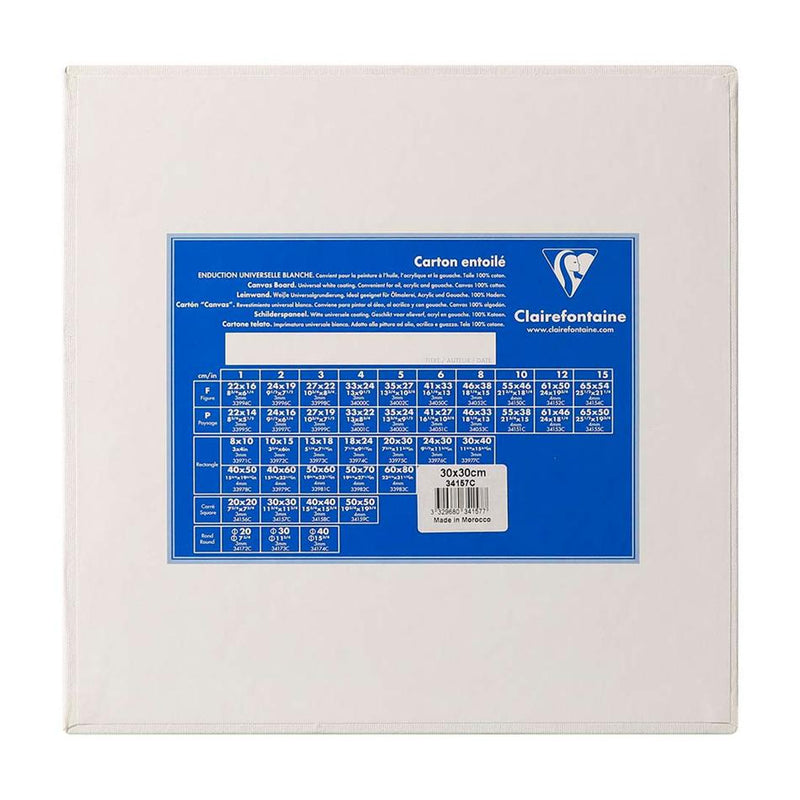 Clairefontaine Canvas Board Square White 30x30cm C34157C
