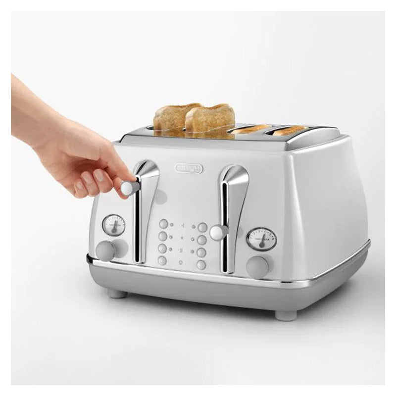 Delonghi Icona Capitals 4 Slice Toaster - Sydney White CTOC4003W...