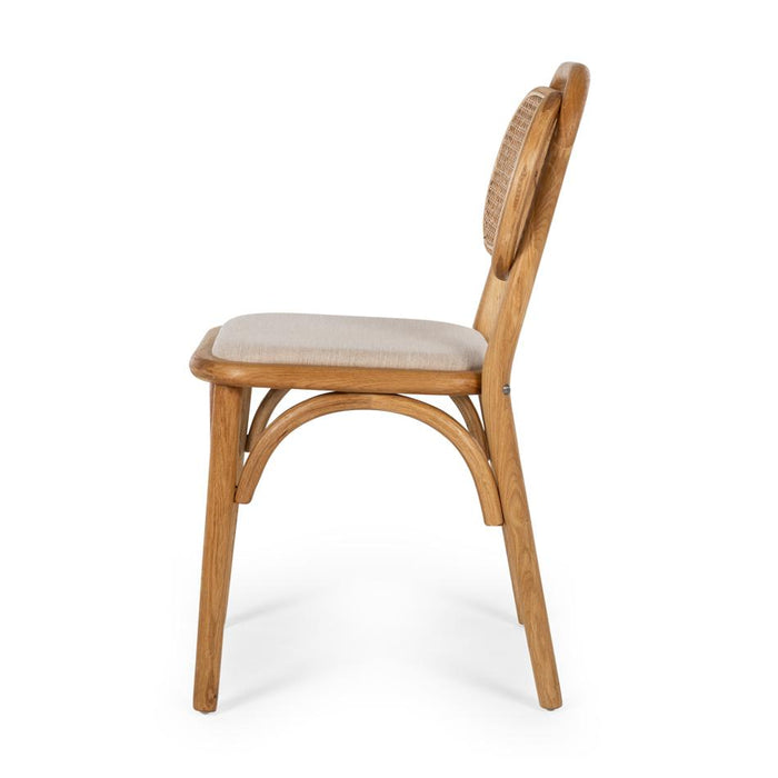 Furniture By Design Mina Chair Natural Oak Rattan w/Fabric Seat