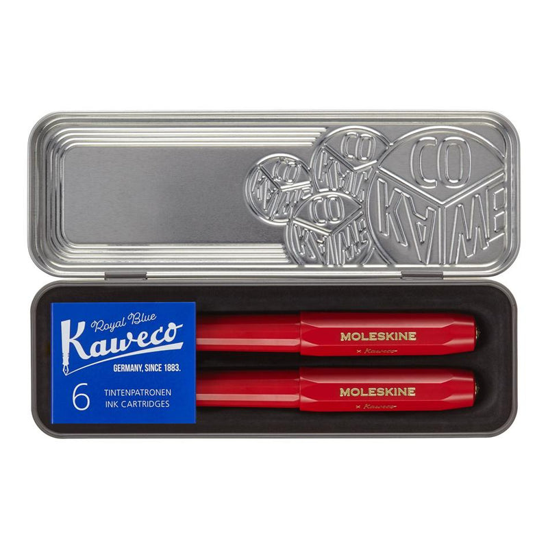 Moleskine Kaweco Ballpoint + Fountain Pen Set Red MKAWPENSETFRED