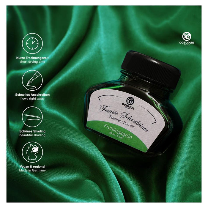 Octopus Fluids Fountain Pen Ink Spring Green (Fruhlingsgrun) 30ml