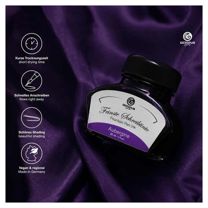 Octopus Fluids Fountain Pen Ink Aubergine 30ml OCTOFP44