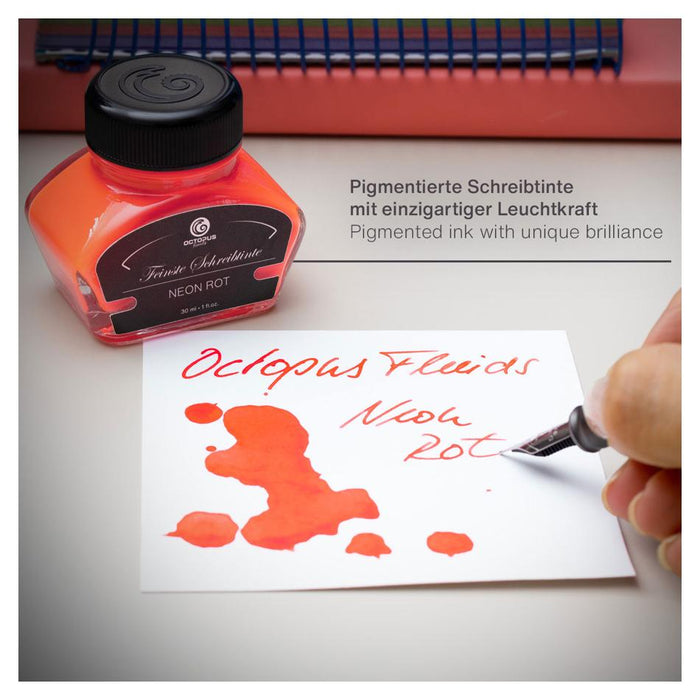 Octopus Fluids Highlighter Ink Fluorescent Neon Red (Rot) 30ml