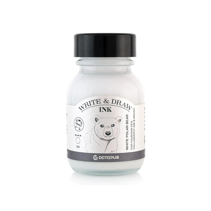 Octopus Fluids Write and Draw Ink 100 White Polar Bear 50ml OCTOWD100