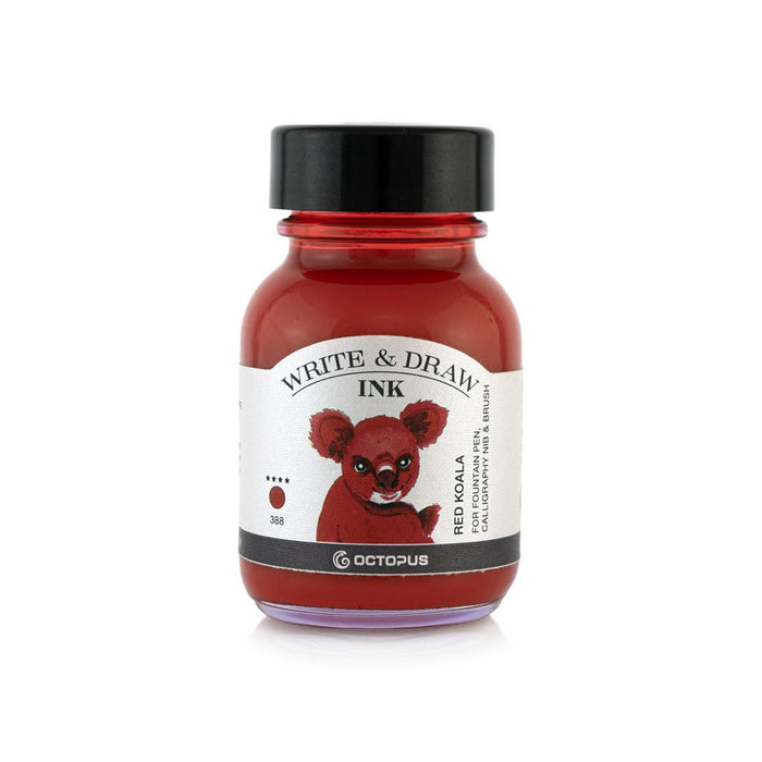 Octopus Fluids Write and Draw Ink 388 Red Koala 50ml OCTOWD388