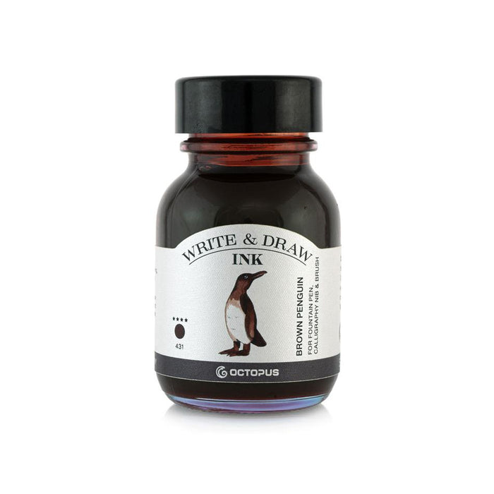 Octopus Fluids Write and Draw Ink 431 Brown Penguin 50ml OCTOWD431