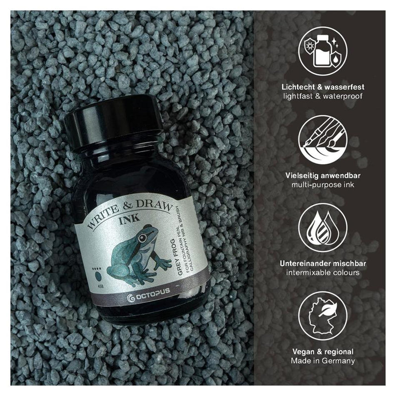 Octopus Fluids Write and Draw Ink 458 Grey Frog 50ml OCTOWD458