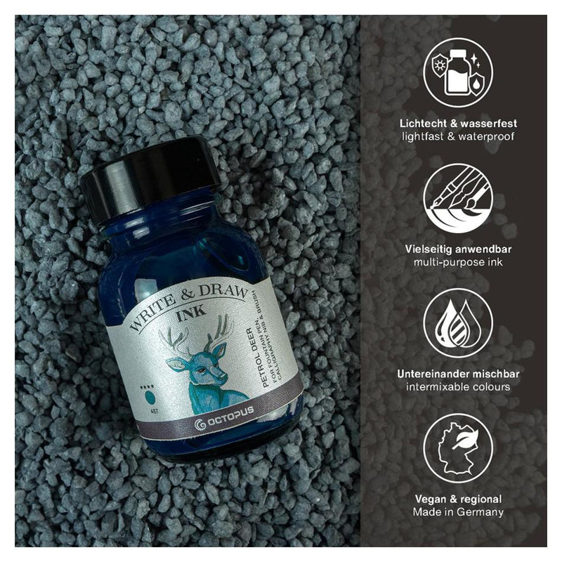 Octopus Fluids Write and Draw Ink 467 Petrol Deer 50ml OCTOWD467