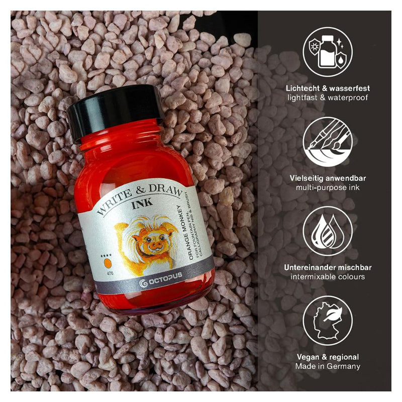 Octopus Fluids Write and Draw Ink 476 Orange Monkey 50ml OCTOWD476