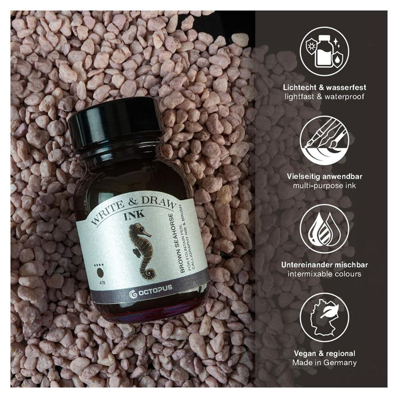 Octopus Fluids Write and Draw Ink 478 Brown Seahorse 50ml OCTOWD478