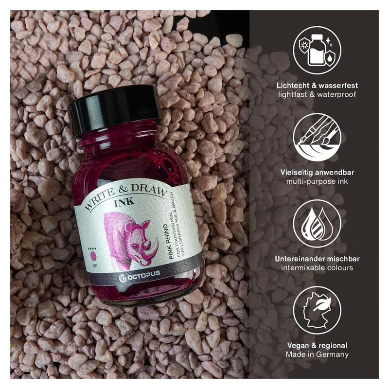Octopus Fluids Write and Draw Ink 481 Pink Rhino 50ml OCTOWD481