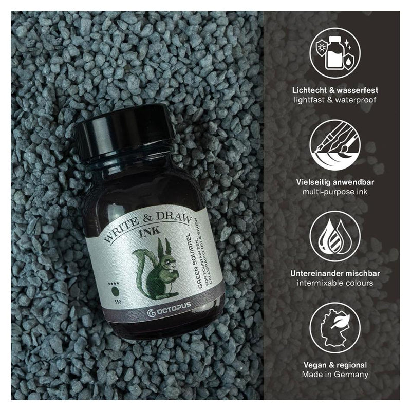 Octopus Fluids Write and Draw Ink 553 Green Squirrel 50ml OCTOWD553