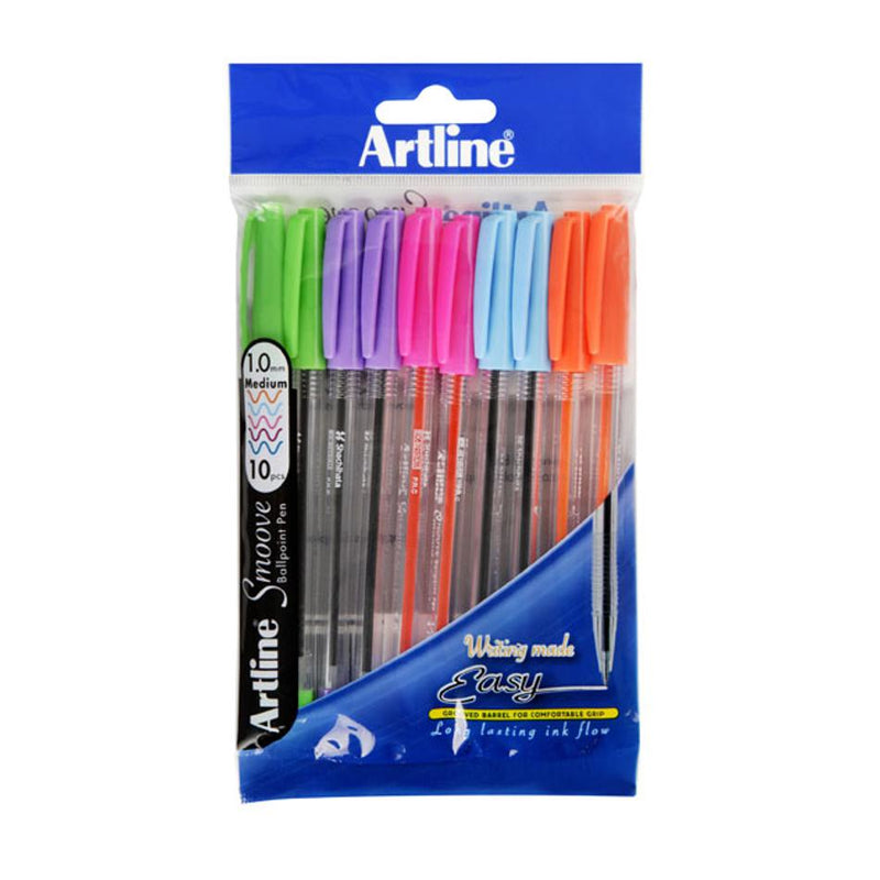 Artline Smoove Ballpoint Stick Medium Brights Pk10 SM18210742