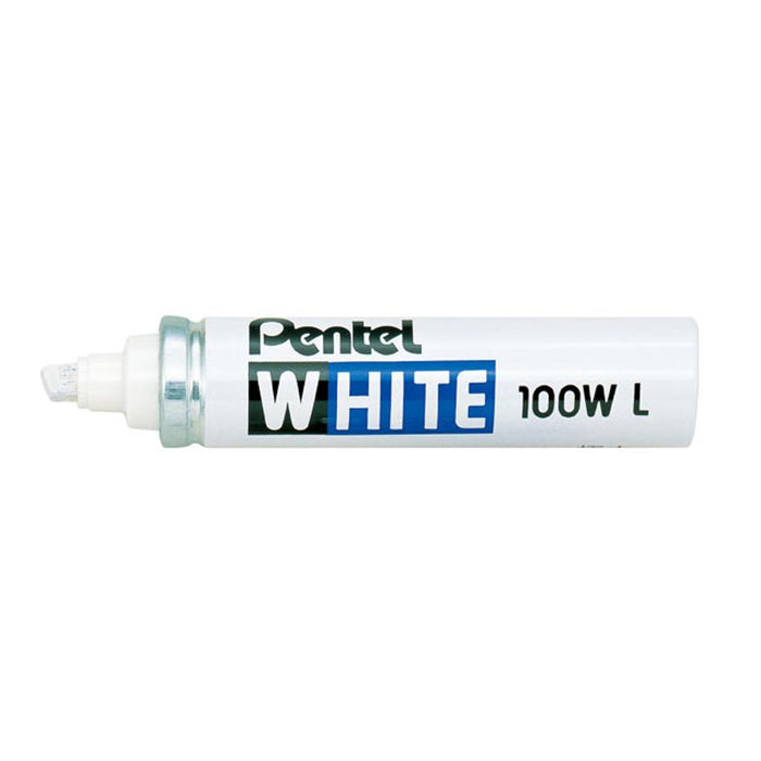 Pentel Permanent Marker Chisel 5.0-7.0Mm White H/S X100-WL