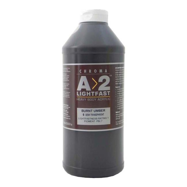 A2 Lightfast Heavybody Acrylic 1 Litre Burnt Umber-Officecentre