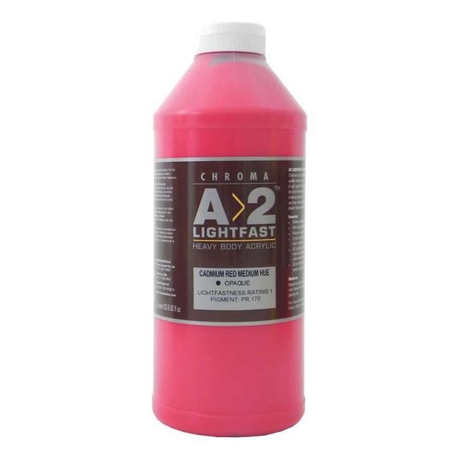 A2 Lightfast Heavybody Acrylic 1 Litre Cadmium Medium Red-Officecentre